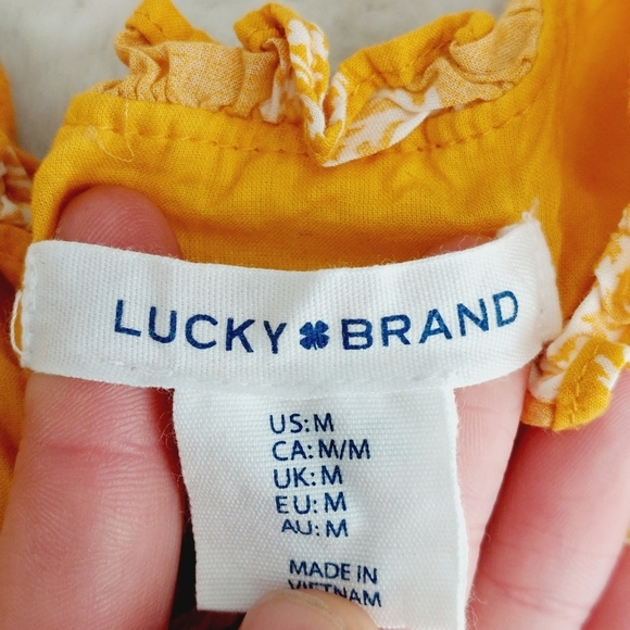 Lucky Brand Yellow & White Sleeveless Flared Mini Dress 4175 - Picture 5 of 7